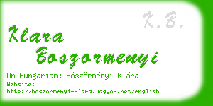 klara boszormenyi business card